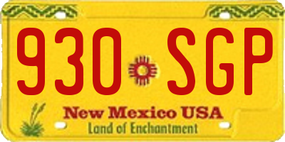 NM license plate 930SGP