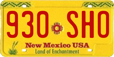 NM license plate 930SHO