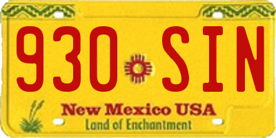 NM license plate 930SIN