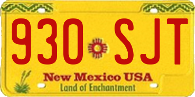 NM license plate 930SJT