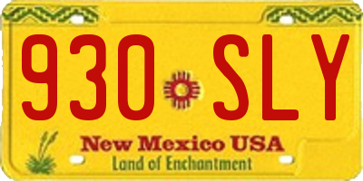 NM license plate 930SLY