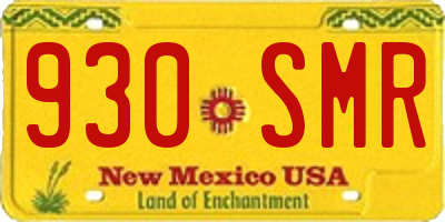 NM license plate 930SMR