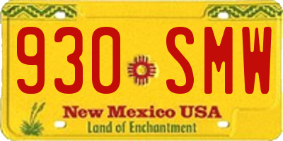 NM license plate 930SMW