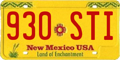 NM license plate 930STI