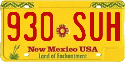 NM license plate 930SUH