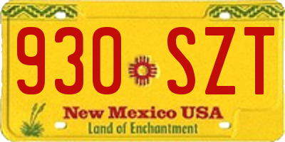 NM license plate 930SZT