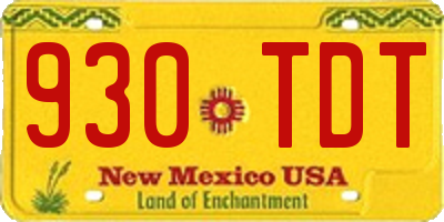 NM license plate 930TDT