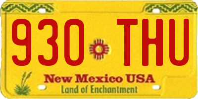 NM license plate 930THU