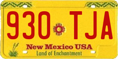 NM license plate 930TJA