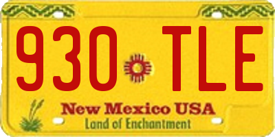 NM license plate 930TLE