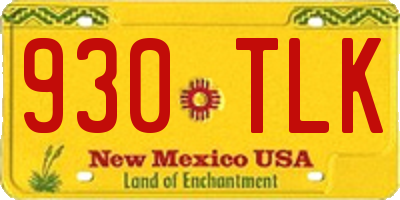 NM license plate 930TLK