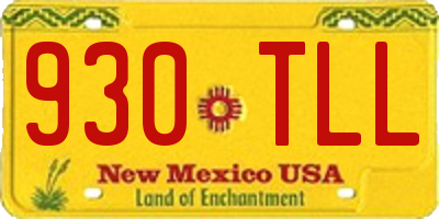 NM license plate 930TLL
