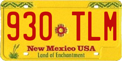 NM license plate 930TLM