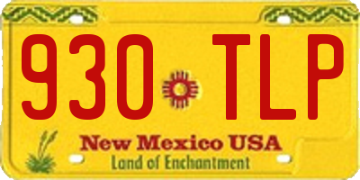 NM license plate 930TLP