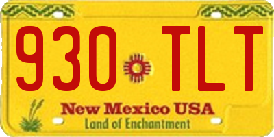 NM license plate 930TLT