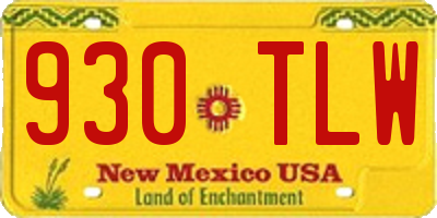 NM license plate 930TLW