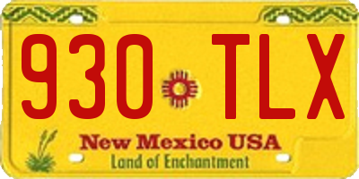 NM license plate 930TLX