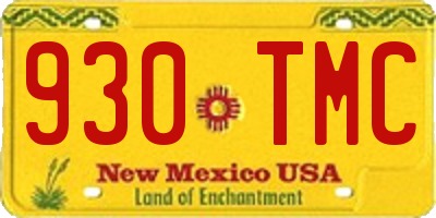 NM license plate 930TMC