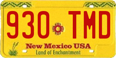 NM license plate 930TMD
