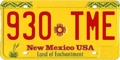 NM license plate 930TME