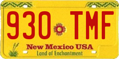 NM license plate 930TMF