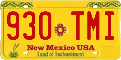 NM license plate 930TMI