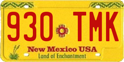 NM license plate 930TMK