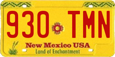 NM license plate 930TMN