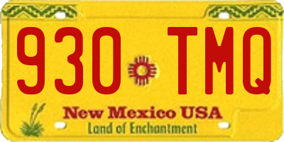 NM license plate 930TMQ