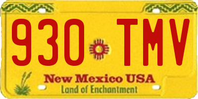NM license plate 930TMV