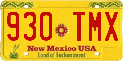 NM license plate 930TMX