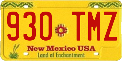NM license plate 930TMZ