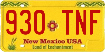 NM license plate 930TNF