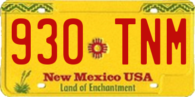 NM license plate 930TNM