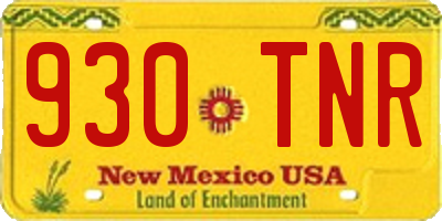 NM license plate 930TNR