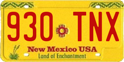 NM license plate 930TNX
