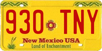 NM license plate 930TNY