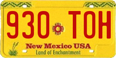 NM license plate 930TOH