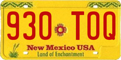 NM license plate 930TOQ