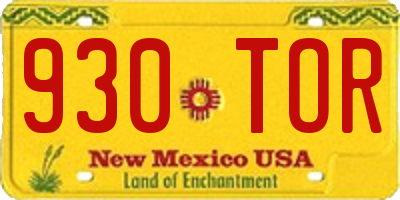 NM license plate 930TOR
