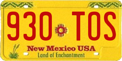 NM license plate 930TOS