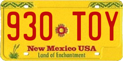 NM license plate 930TOY