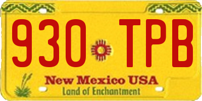 NM license plate 930TPB