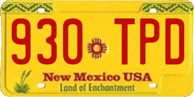 NM license plate 930TPD