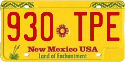 NM license plate 930TPE