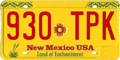NM license plate 930TPK