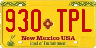 NM license plate 930TPL