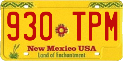 NM license plate 930TPM