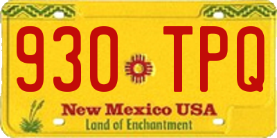 NM license plate 930TPQ