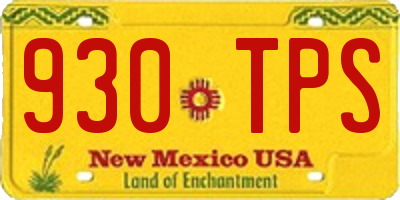 NM license plate 930TPS